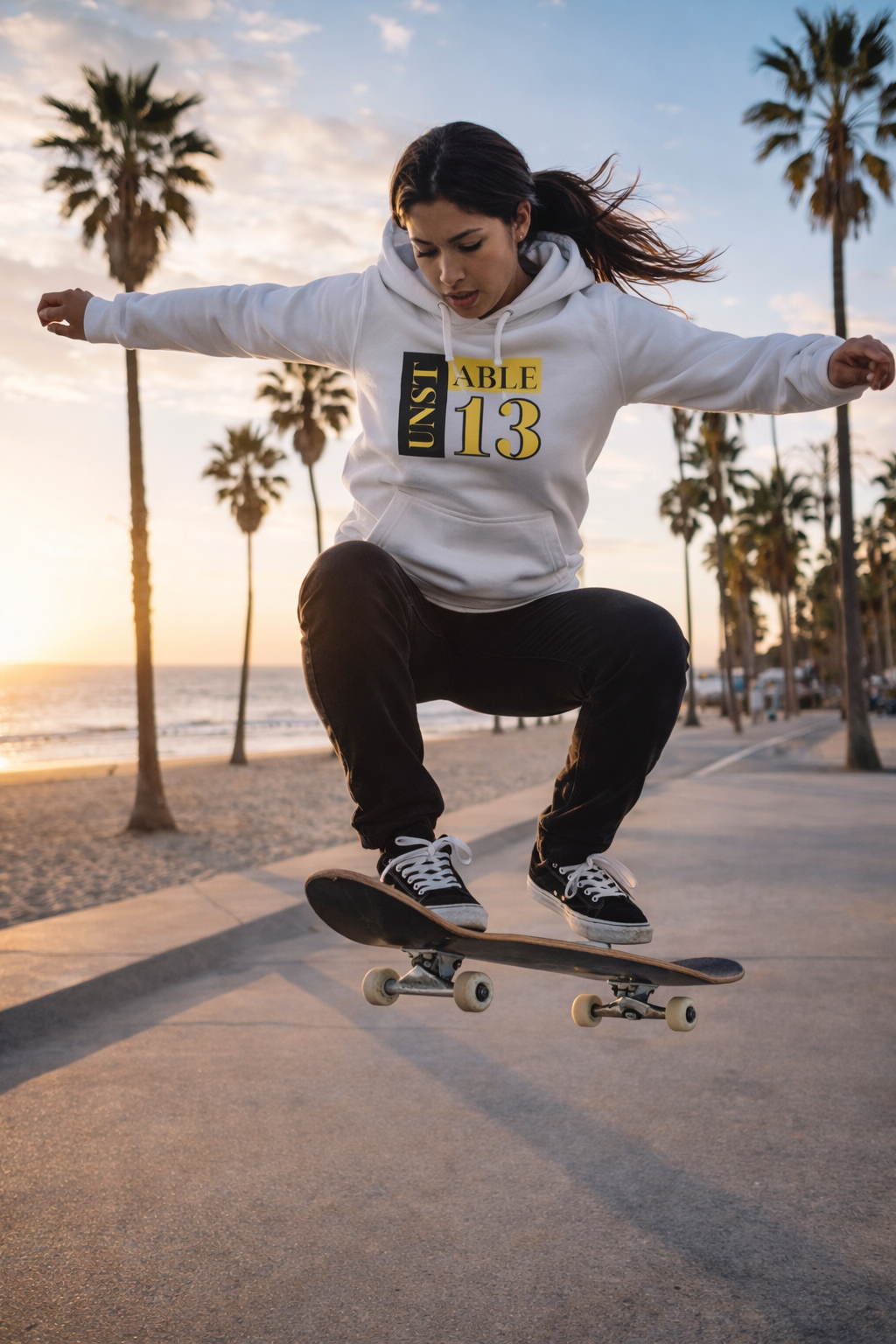 Ladies Unstable 13 Hoodie Square Centre Logo